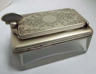 Fine Rare Antique Georgian 1820 Sterling Silver Lock Down Travel Inkwell