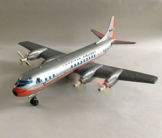 Vintage American Airlines Tin Litho 4 Prop Battery Op Plane Japan Yonezawa