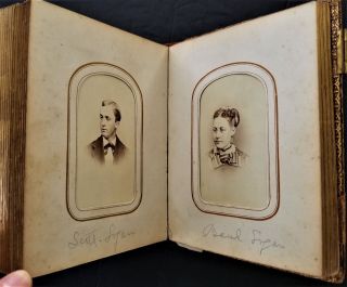 1860s antique PHOTO cdv ALBUM bordentown mt holly nj EMLEY BORDEN VALENTINE 12