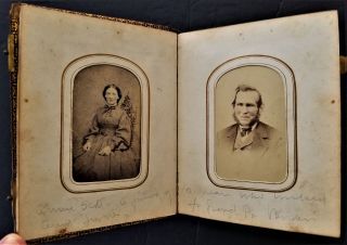 1860s Antique Photo Cdv Album Bordentown Mt Holly Nj Emley Borden Valentine