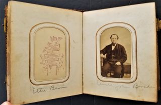 1860s antique PHOTO cdv ALBUM bordentown mt holly nj EMLEY BORDEN VALENTINE 4