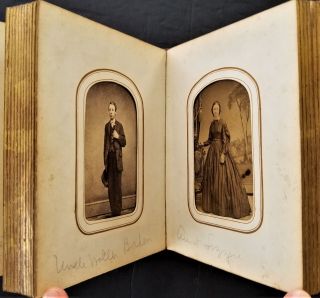 1860s antique PHOTO cdv ALBUM bordentown mt holly nj EMLEY BORDEN VALENTINE 9