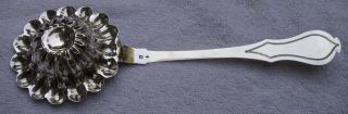 Fine Antique FRENCH 950 Silver SUGAR SIFTER SPOON - Bright Cut Engraved 4