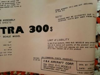 EXTRA 300S OHIO R/C Airplane Kit VINTAGE RARE OUT OF PRODUCTION 3