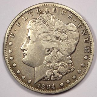 1894 Morgan Silver Dollar $1 Coin (1894 - P) - Fine Details - Rare Key Date