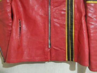 RARE EASY RIDER VINTAGE 70 ' S RED LEATHER MOTORCYCLE CAFE RACER JACKET SIZE 44 5