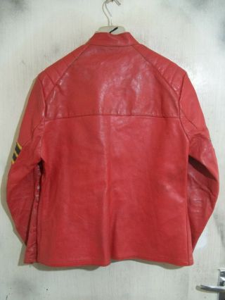 RARE EASY RIDER VINTAGE 70 ' S RED LEATHER MOTORCYCLE CAFE RACER JACKET SIZE 44 6