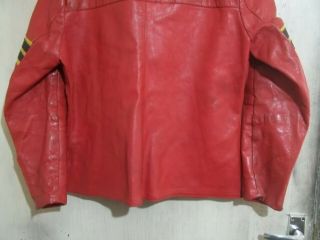 RARE EASY RIDER VINTAGE 70 ' S RED LEATHER MOTORCYCLE CAFE RACER JACKET SIZE 44 7