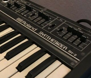 Vintage Roland SH - 2 Monophonic Synthesizer Keyboard with stand. 11