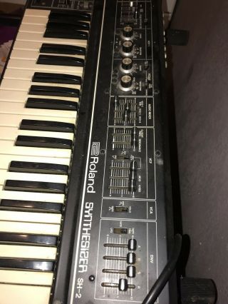 Vintage Roland SH - 2 Monophonic Synthesizer Keyboard with stand. 9
