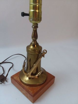 Vintage Brass Anchor Nautical Maritime Distressed Lamp Bedside Boat Water Light