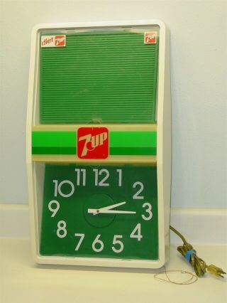 Vintage 7 Up Menu Board Lighted Wall Clock,