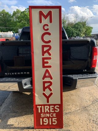 Vintage Mccreary Tires Sign Vintage Metal Garage Shop Decor Gas Oil Bar Pub Car