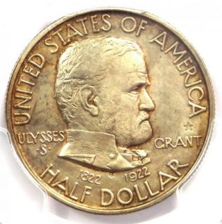 1922 Grant Star Half Dollar 50c Coin - Pcgs Au Details - Rare Star Variety