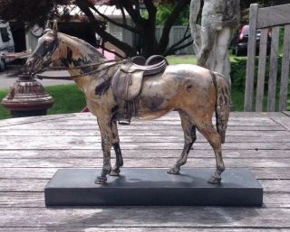 Antique Figural Silverplate Horse Trophy Figure Fine Detail