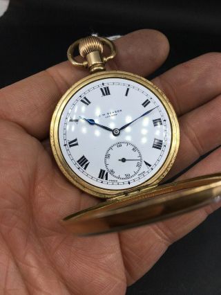 J W Benson Gold Plated Antique Vintage Pocket Watch Groom? Best Man? 2