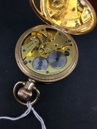 J W Benson Gold Plated Antique Vintage Pocket Watch Groom? Best Man? 7