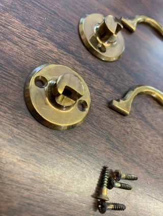 Two Vintage Solid Brass Handle Bracket Hamilton Marine Chronometer Clock 3
