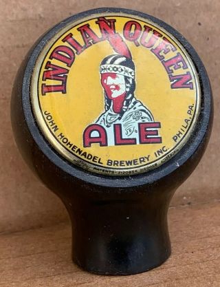 Vintage Round Beer Tap Indian Queen Ale