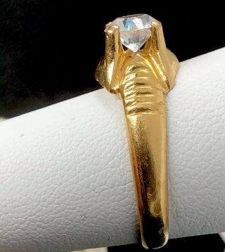 20k Solid Yellow Gold Band Size 8 Sapphire Antique Solitaire Mounting Ring