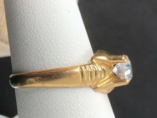 20k Solid Yellow Gold Band Size 8 Sapphire Antique Solitaire Mounting Ring 5