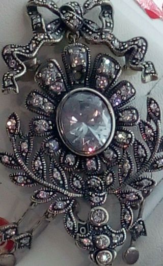 Imperial Russian Silver Brooch Faberge Design Rare Silver Art Deco