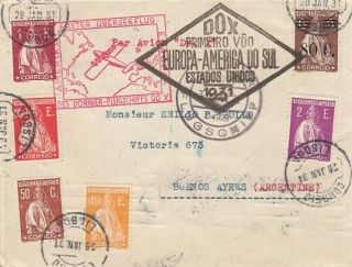 Dox Catapult Portugal To Argentina Extremely Rare Air Cover 1931