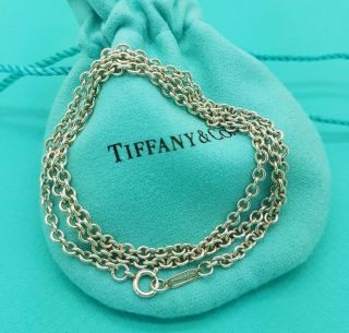 Rare Vintage Tiffany & Co Silver 2.  7mm Link Chain Necklace 18 "