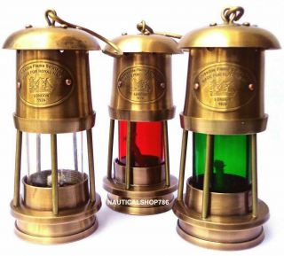 Set Of 3 Brass Hand Made Minor Lamp - Nautical Ship Oil Lantern Maritime Lamp