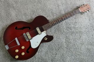Vintage 1960s Harmony Rocket H - 54 Guitar 2 Dearmond Pickup Worn In Fair