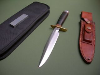 Vintage Randall Made 1 - 7 Fighting Knife / Leather / Bb Heiser Sheath /
