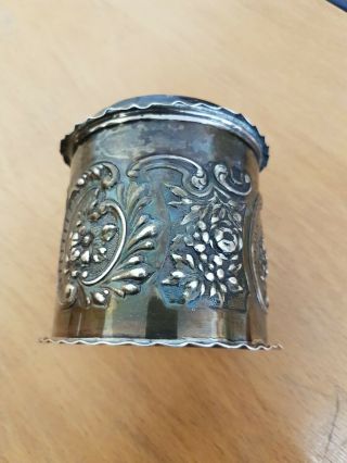 Antique Victorian Sterling Silver Round Trinket Box London Assay 1896 155g 6