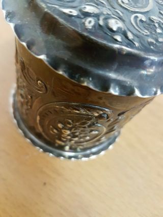 Antique Victorian Sterling Silver Round Trinket Box London Assay 1896 155g 7