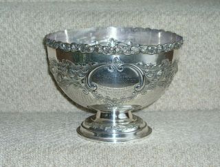 Antique Silver Plated Punch Bowl Champagne Footed Large Ornate Bowl P Bros C1900