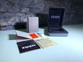 110 Solid Titanium Zippo Lighter - Rare - 2003 - Box & Paperwork - Edc