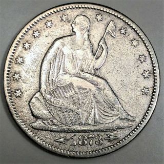 1873 - Cc Seated Liberty Half Dollar Coin Rare Date