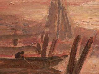 OLD antique Listed Artist Fine Art OIL PAINTING artwork Seascape Ship Sailboat 5