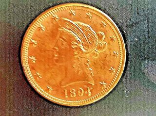 1894 $10 Gold Eagle Head Very Fine Ungraded Rare