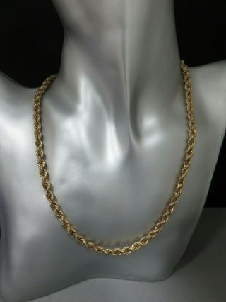 9ct Gold Rope Chain.  Necklace.  45 Cm /17 1/2 " Xiod.