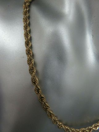 9ct Gold Rope Chain.  Necklace.  45 cm /17 1/2 