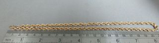 9ct Gold Rope Chain.  Necklace.  45 cm /17 1/2 
