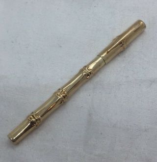 Tiffany & Co.  Vintage 14k Yellow Gold Bamboo Pattern Pen