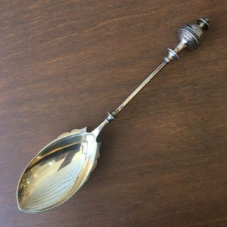 Sterling Silver Ball And Finial Serving Spoon,  Monogram