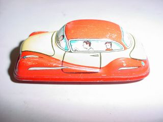 Vintage Technofix Tin Windup Red Toy Car W Germany