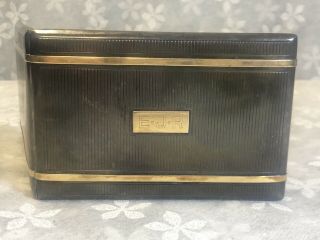Antique Sterling Silver & 14k Gold Heavy 178 Grams Cigarette Case Cigar Initials