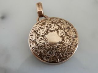 A 9 Ct Rose Gold Antique Foliate Engraved Locket