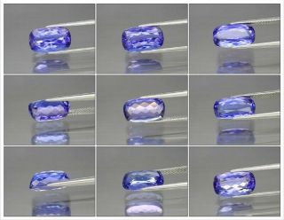 Big Rare 6.  17ct 13.  8x8mm VVS Cushion Natural Violet Blue Tanzanite,  Tanzania 2