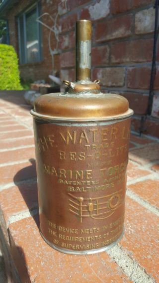 Vintage Water Light,  Res - Q - Lite,  Marine Torch Co. ,  Baltimore,  Md,  1942 Ww2 Era