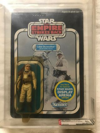 Vintage Star Wars Esb 1981 Kenner Afa Y - 80nm Luke Skywalker Hoth Gear 45 Back