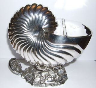 Victorian Silver Plated Nautilus Shell Spoon Warmer Roberts & Belk